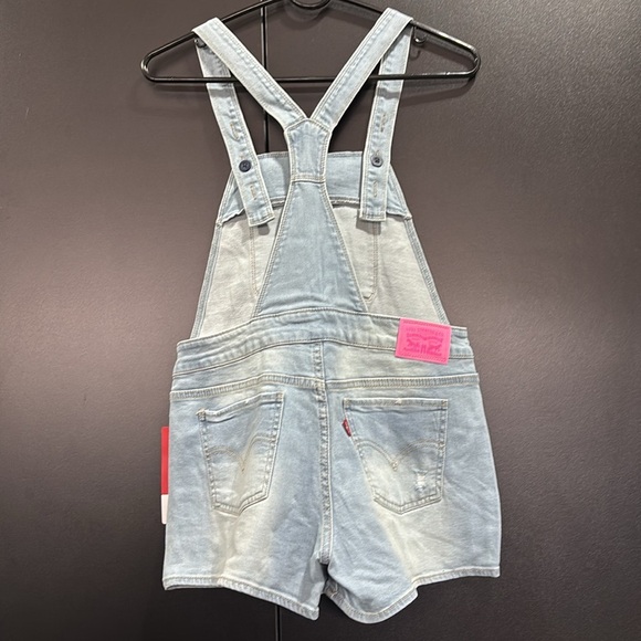 Levi’s Shortalls Overalls,relaxed fit,stretch,adjustable straps,5 pocket,distres - Picture 2 of 9